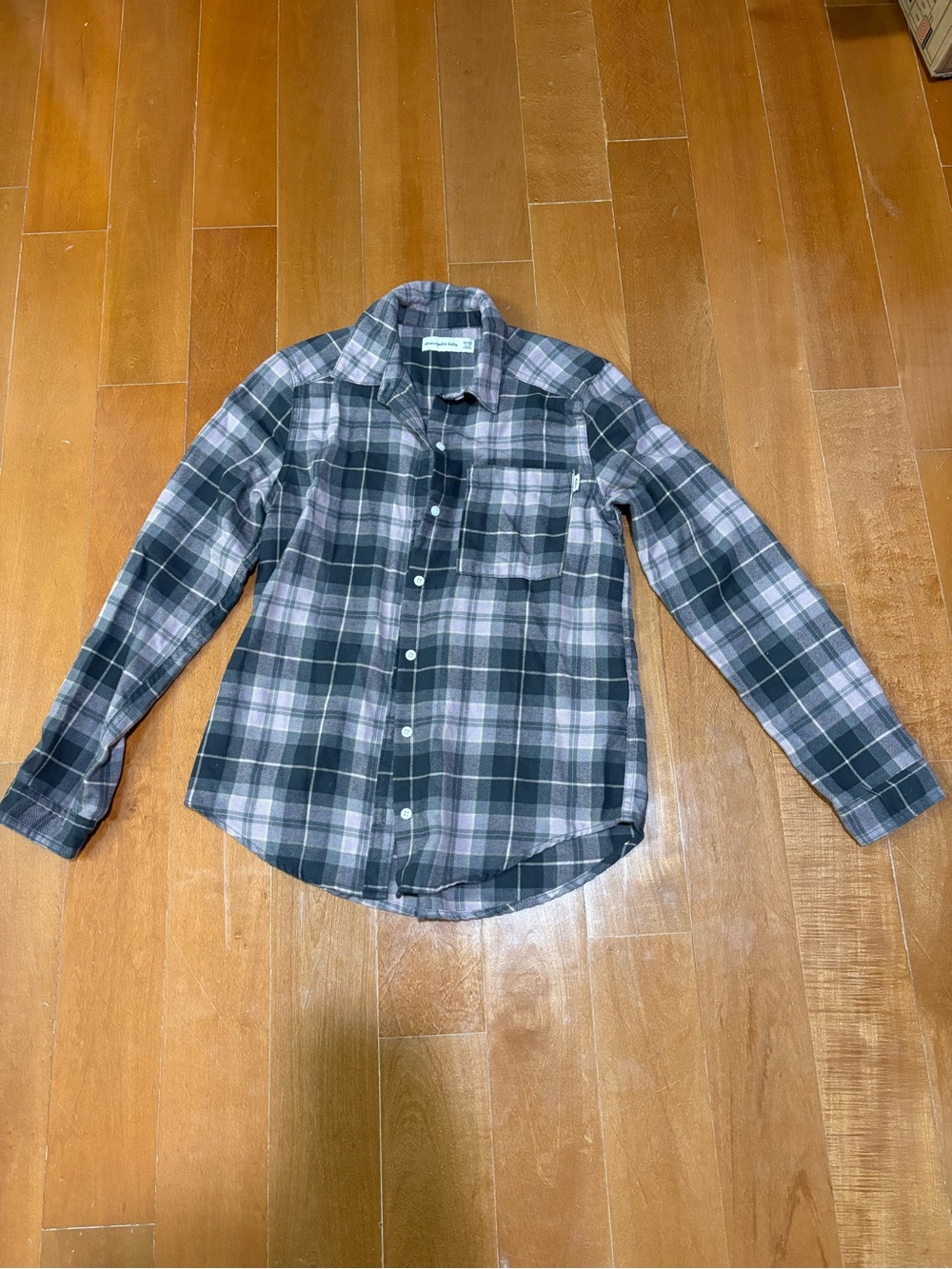 abercrombie kids Black & pink Plaid Button-Down Shirt